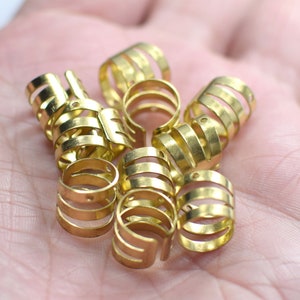 9 mm Ear Cuff Findings , Raw Brass  Ear Cuff Connector  - 3 Hole