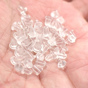 5 x 5 mm , Silicone Clear Earring Backs