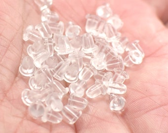 5 x 5 mm, parte posteriore degli orecchini in silicone trasparente