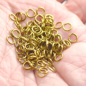 0.7 x 5 mm ,  Raw Brass  Jump Rings Findings