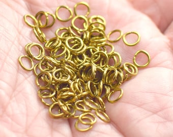 0.7 x 5 mm ,  Raw Brass  Jump Rings Findings