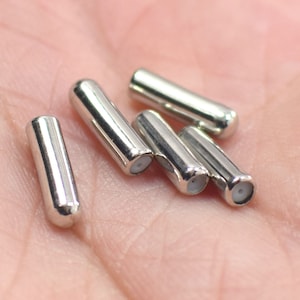 3 x 10  mm , Silver Tone Needle Pin Rubber Stoppers