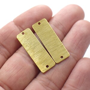 0,8 x 10 x 30 mm , Grezzo Ottone Strutturato Rettangolo Blanks Findings - 2 Foro