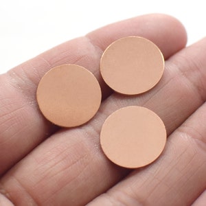 0.8 x 16 mm ,  Raw Copper Round Coin Findings  - No Hole