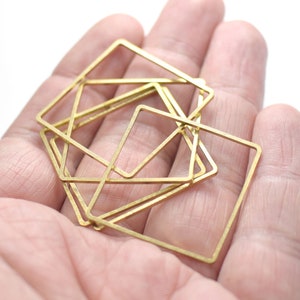 1 x 30 mm , Raw Brass Square Ring Findings