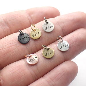 Custom Jewelry Logo Charms -Personalized Logo Charms -Jewelry Tag Charms - 0.8 x 8 mm - Jewelry Label Findings