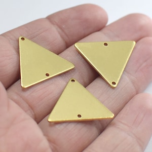 Antique Brass Triangle Shape Charms 0.5 x 16.5 x 25 mm 1 Hole