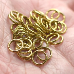 1.2 x 9 mm ,  Raw Brass  Jump Rings Findings