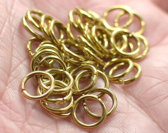1.2 x 9 mm ,  Raw Brass  Jump Rings Findings
