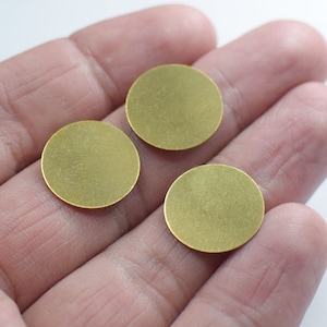 Raw Brass Stamping Disc - Round  No Holes  Findings ,  0.5 x 16 mm
