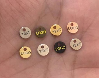 Ciondoli con logo per gioielli personalizzati - Ciondoli con logo personalizzati - Ciondoli con etichetta per gioielli - 0,8 x 6 mm - Accessori per etichette per gioielli