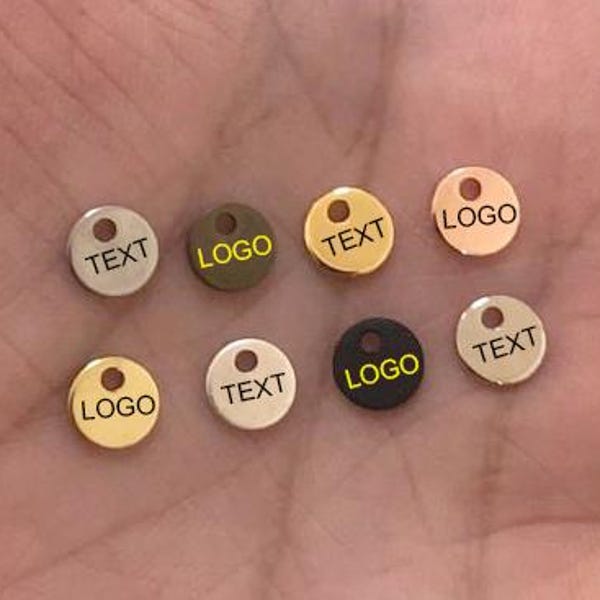 Custom Jewelry Logo Charms -Personalized Logo Charms -Jewelry Tag Charms - 0.8 x 6 mm - Jewelry Label Findings