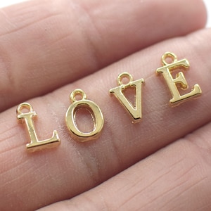 7 x 10 mm, 24K Shiny Gold Plated  Necklace - Bracelet  Letter Findings - 1 Hole
