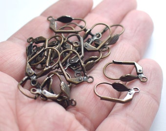 10 x 19 mm , Antique Copper  LeverBack Earring Charms