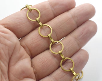 12 mm , Cadenas de collar redondo de latón crudo - NF0345