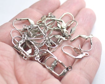 10 x 19 mm , Silver Tone  LeverBack Earring Charms