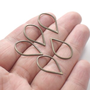 1 x 14 x 23 mm , Antique Brass  Drop Ring Findings