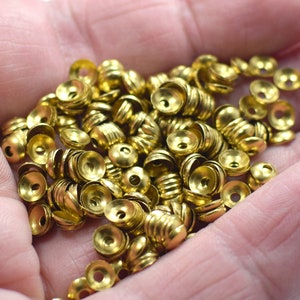 Raw Brass   Bead Caps - Round Bead Caps - 0.5 x 4.5 mm