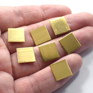 Raw Brass  Square  Shape Blanks  -   ( No Holes )   Findings ,  0.8 x 12 x 12 mm