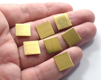 Raw Brass  Square  Shape Blanks  -   ( No Holes )   Findings ,  0.8 x 12 x 12 mm