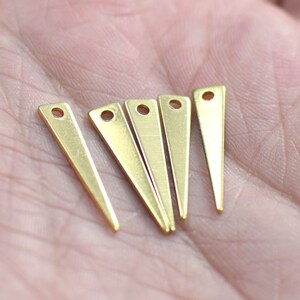 Antique Brass Triangle Shape Charms 0.5 x 16.5 x 25 mm 1 Hole