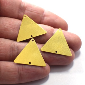 Antique Brass Triangle Shape Charms 0.5 x 16.5 x 25  mm 1 Hole