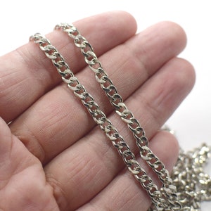 5 x 6 mm , Rhodium Plated Curb Chain -  NF0422