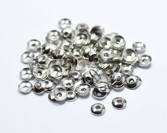 Silver Tone Bead Caps - Round Bead Caps - 0.5 x 4.5 mm