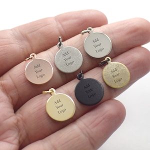 Charms logo gioielli personalizzati -Charms logo personalizzato -Gioielli Tag Charms - 0.8 x 12 mm - Risultati etichetta gioielli