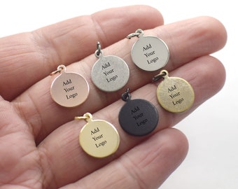 Custom Jewelry Logo Charms -Personalized Logo Charms -Jewelry Tag Charms - 0.8 x 12 mm - Jewelry Label Findings