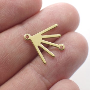 0.8 x 18 x 18  mm , Sun Shape Raw Brass Charms - 2 Hole