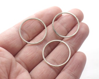 1 x 24 mm , Silver Color  Round Ring Findings