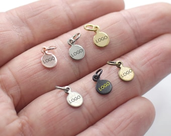 Custom Jewelry Logo Charms -Personalized Logo Charms -Jewelry Tag Charms - 0.8 x 6 mm - Jewelry Label Findings