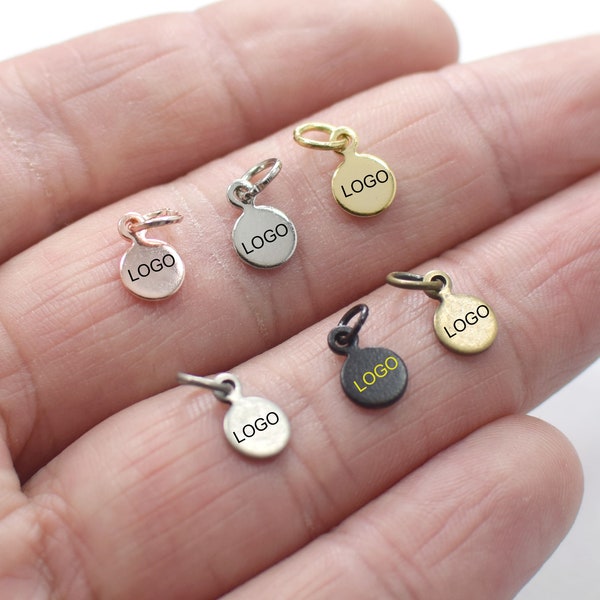 Custom Jewelry Logo Charms -Personalized Logo Charms -Jewelry Tag Charms - 0.8 x 6 mm - Jewelry Label Findings