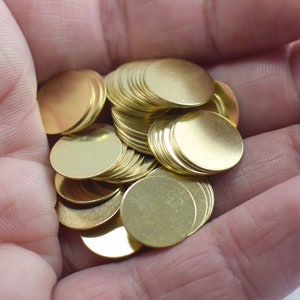 真鍮製スタンピングディスク - 丸型 穴なし 金具 0.5 x 12 mm