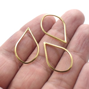 1 x 16 x 26 mm , Raw Brass Drop Ring Findings