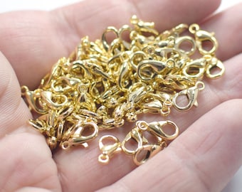 5 x 10 mm , 24K Shiny Gold Plated Lobster Clasps - 1