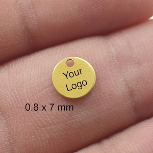 Custom Jewelry Logo Charms -Personalized Logo Charms -Jewelry Tag Charms - 0.8 x 7 mm - Jewelry Label Findings