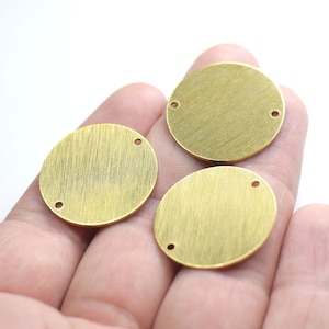 0,8 x 25 mm, Rohmessing strukturierte Runde Stamping Disc - Runde 2 Loch Erkenntnisse