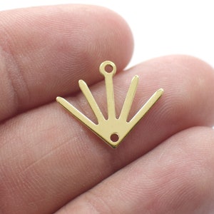 0.8 x 15 x 18  mm , Sun Shape Raw Brass Charms - 2 Hole