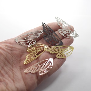 0.6 x 20 x 50 mm , Laser Cut Angel - Butterfly  Wing Charms , Earring  Findings - L75