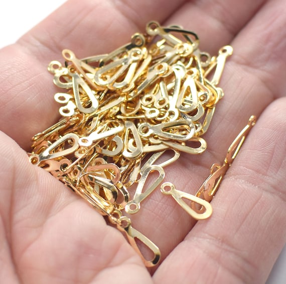 4.5 X 12 Mm , 24K Shiny Gold Plated Tiny Drop Charms