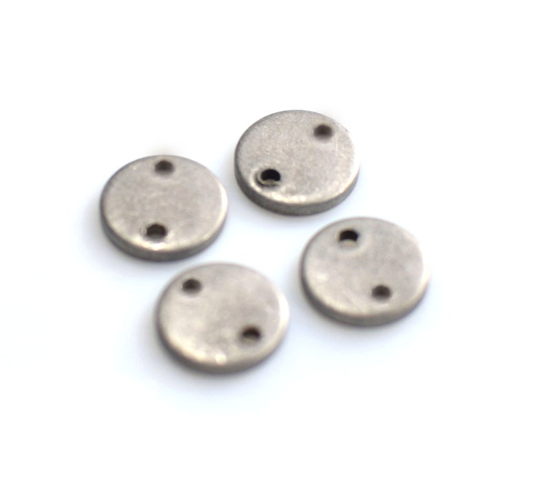 Antique Silver Round Stamping Disc - Round 2 Hole Findings , 1.5 X 10 ...