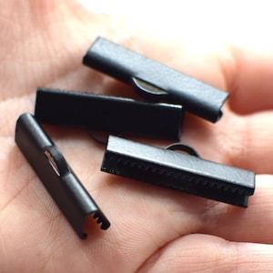 Black Color   Ribbon Crimps -  Ribbon Crimp  -  6 x 25 mm