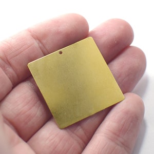 Raw Brass Square Shape Blanks - 1 foro Reperti , 0,5 x 30 x 30 mm