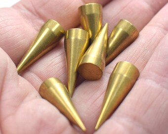 8  x 23 mm ,  Raw Brass Solid İndustrial Spike Findings - Charms - No Hole