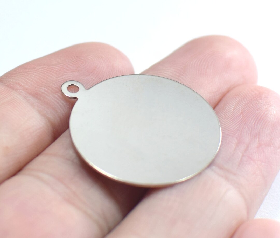 0.5 X 25 Mm , Silver Color Stamping Disc - Round 1 Hole Findings - Etsy