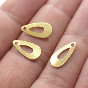 0,8 x 7 x 15 mm, ciondoli per gocce in ottone grezzo - 1 foro