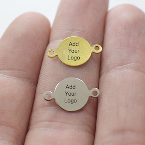 Custom Jewelry Logo Charms -Personalized Logo Charms -Jewelry Tag Charms - 0.5 x 10 x 16 mm - Jewelry Label Findings