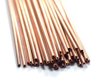 Tubo de cobre crudo - 2 x 150 mm - Agujero 1,4 mm